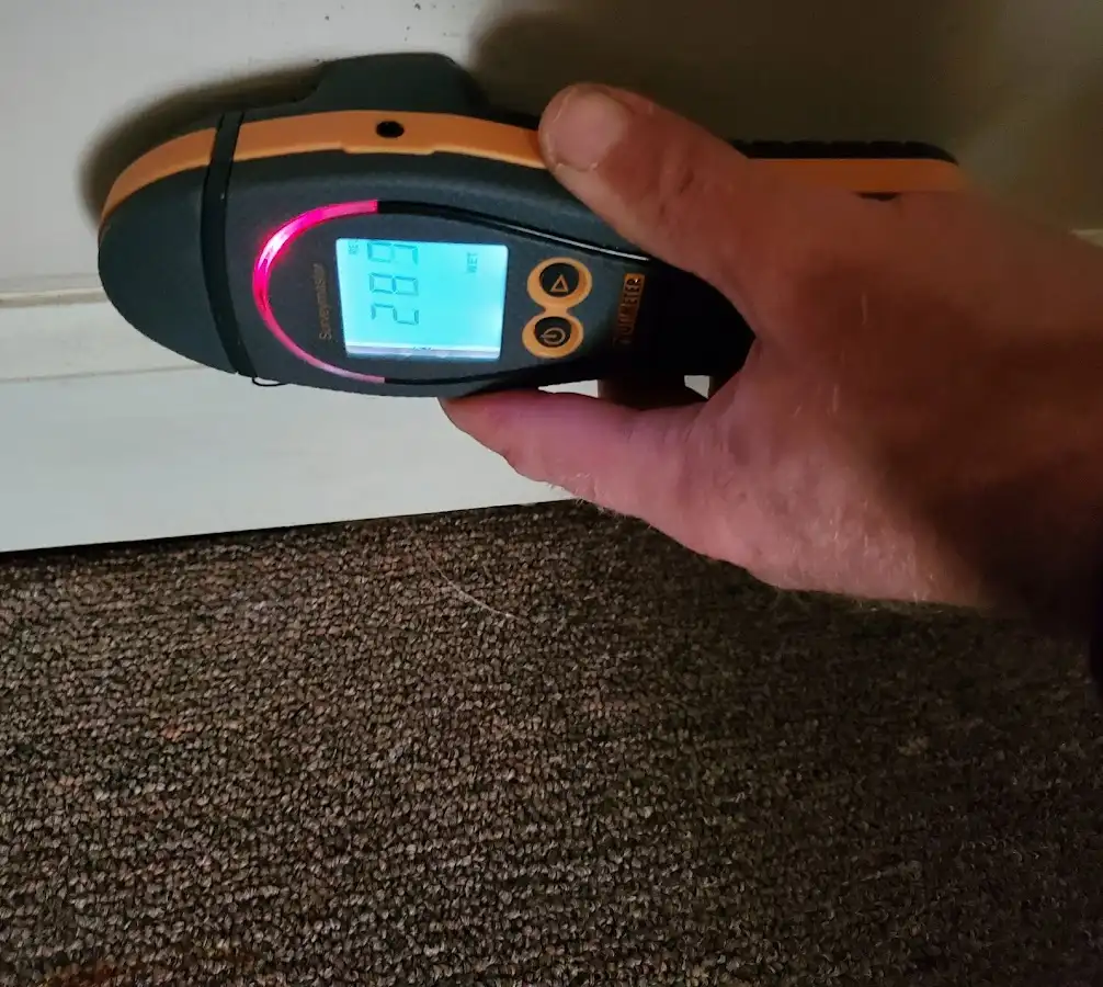 Moisture detection at baseboard during Sewage Cleanup & Sanitation in Blackfoot